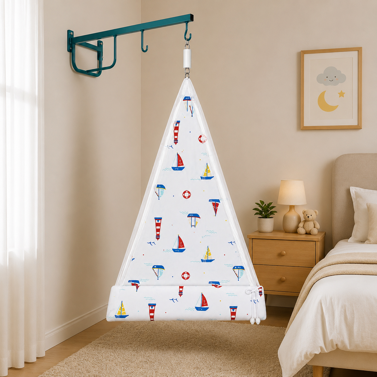 Premium Baby Cradle Cloth with Mosquito Net | Soft Cotton Hanging Cradle Fabric | Breathable | Newborn Baby Swing Cloth