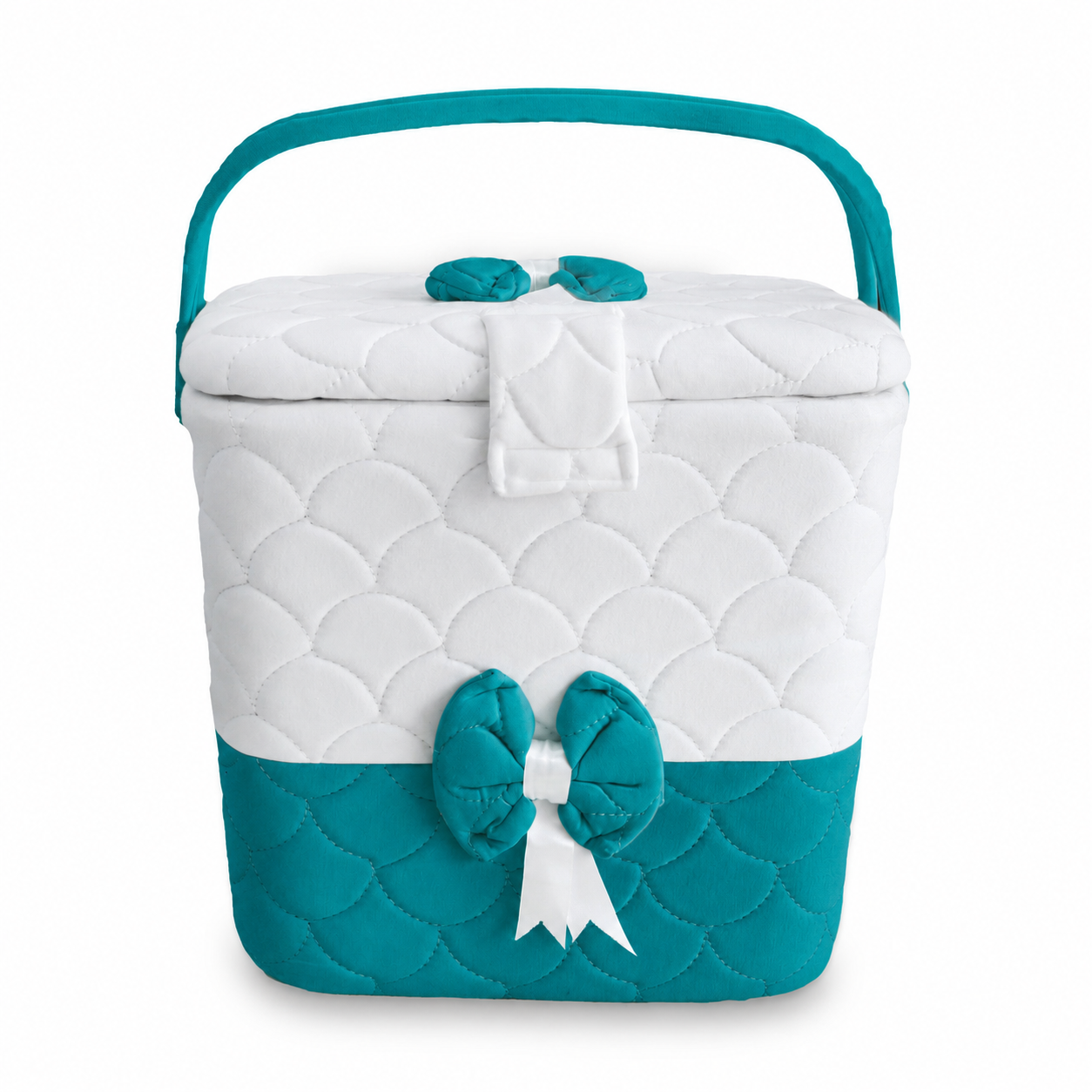 Premium Baby Storage Basket with Handle & Cute Vehicle Print | Quilted Nursery Organizer