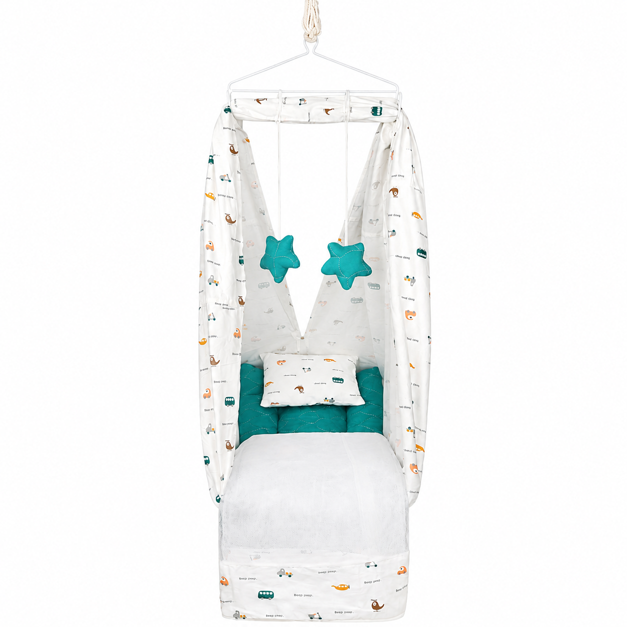 Premium Baby Cradle Swing with Mosquito Net & Soft Mattress | Hanging Baby Jhula for Newborns