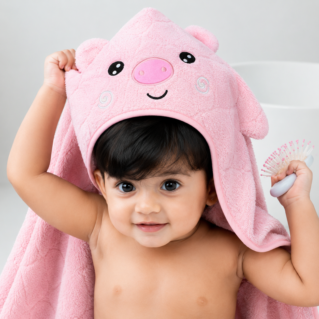 Soft Baby Fur Hooded Towel for Newborns & Toddlers | Ultra Absorbent Bath Towel