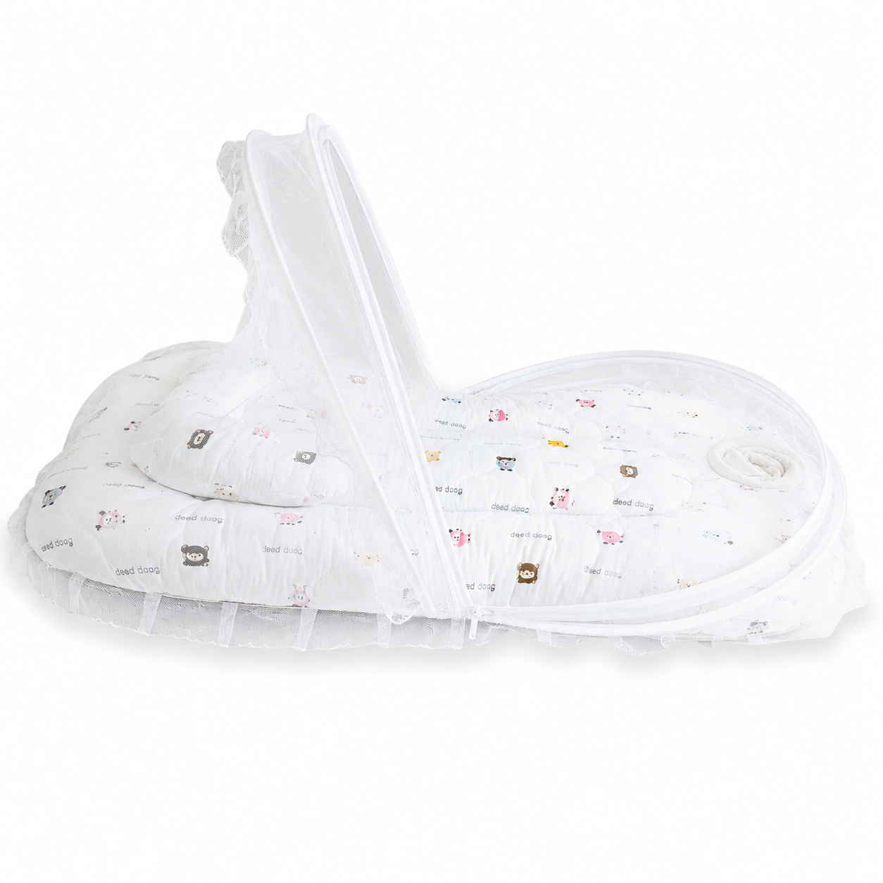 Premium Baby Bedding Set with Mosquito Net | 100% Insect Protection, Zip Closure & Baby Pillow