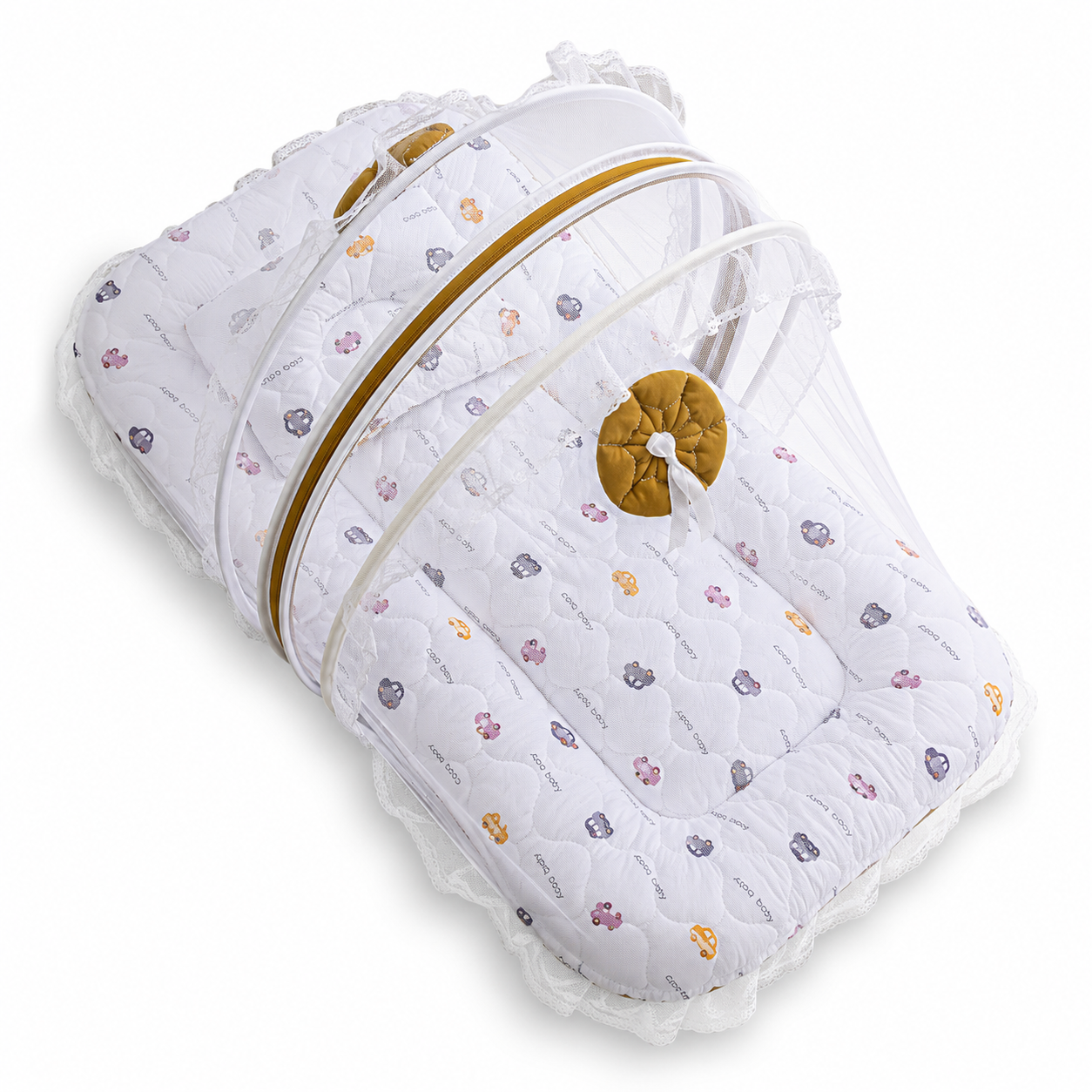 Premium Baby Bedding Set with Mosquito Net | 100% Insect Protection, Zip Closure & Baby Pillow