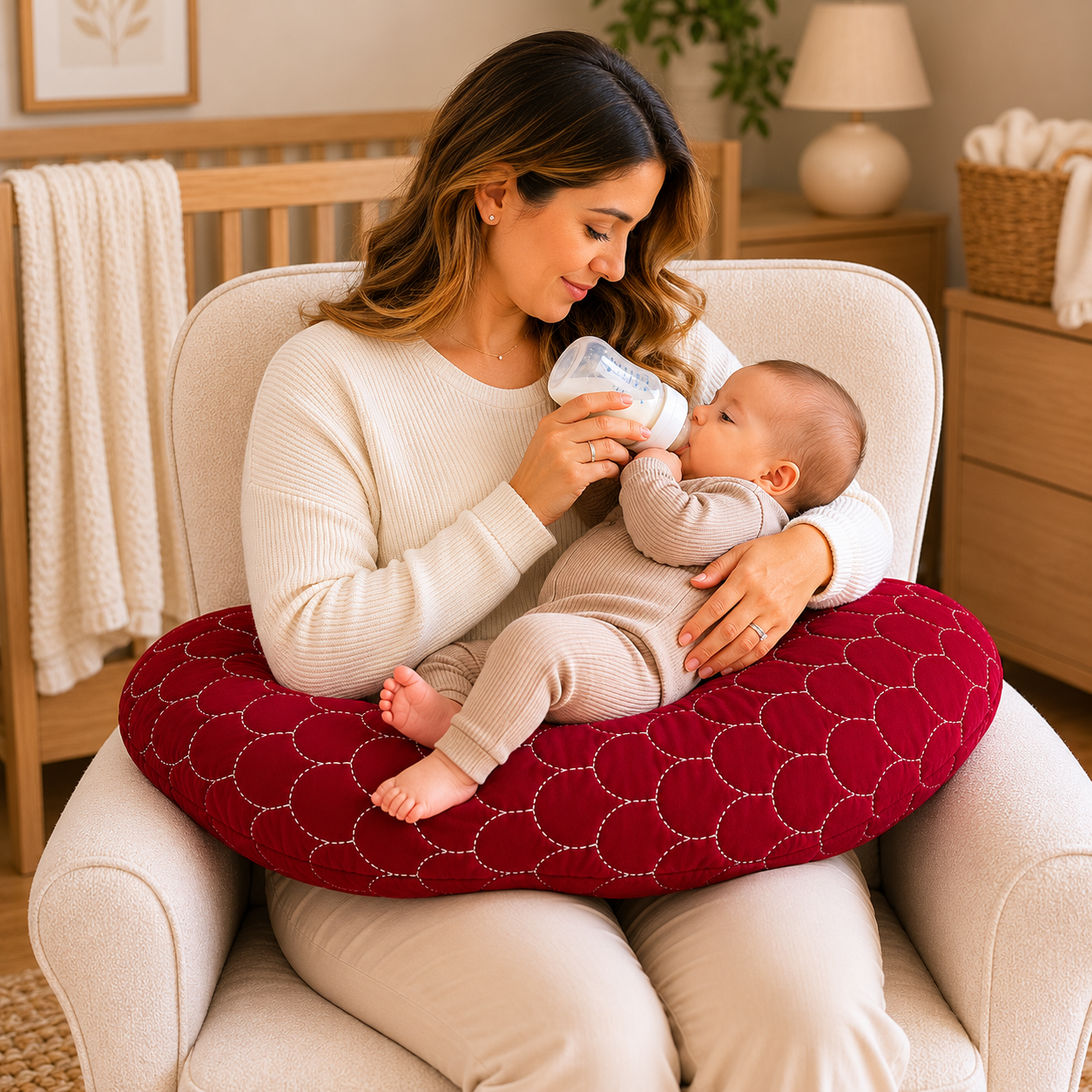 Premium Baby Feeding Pillow for Breastfeeding & Bottle Feeding – Soft, Ergonomic Nursing Support Cushion for Newborns and Infants