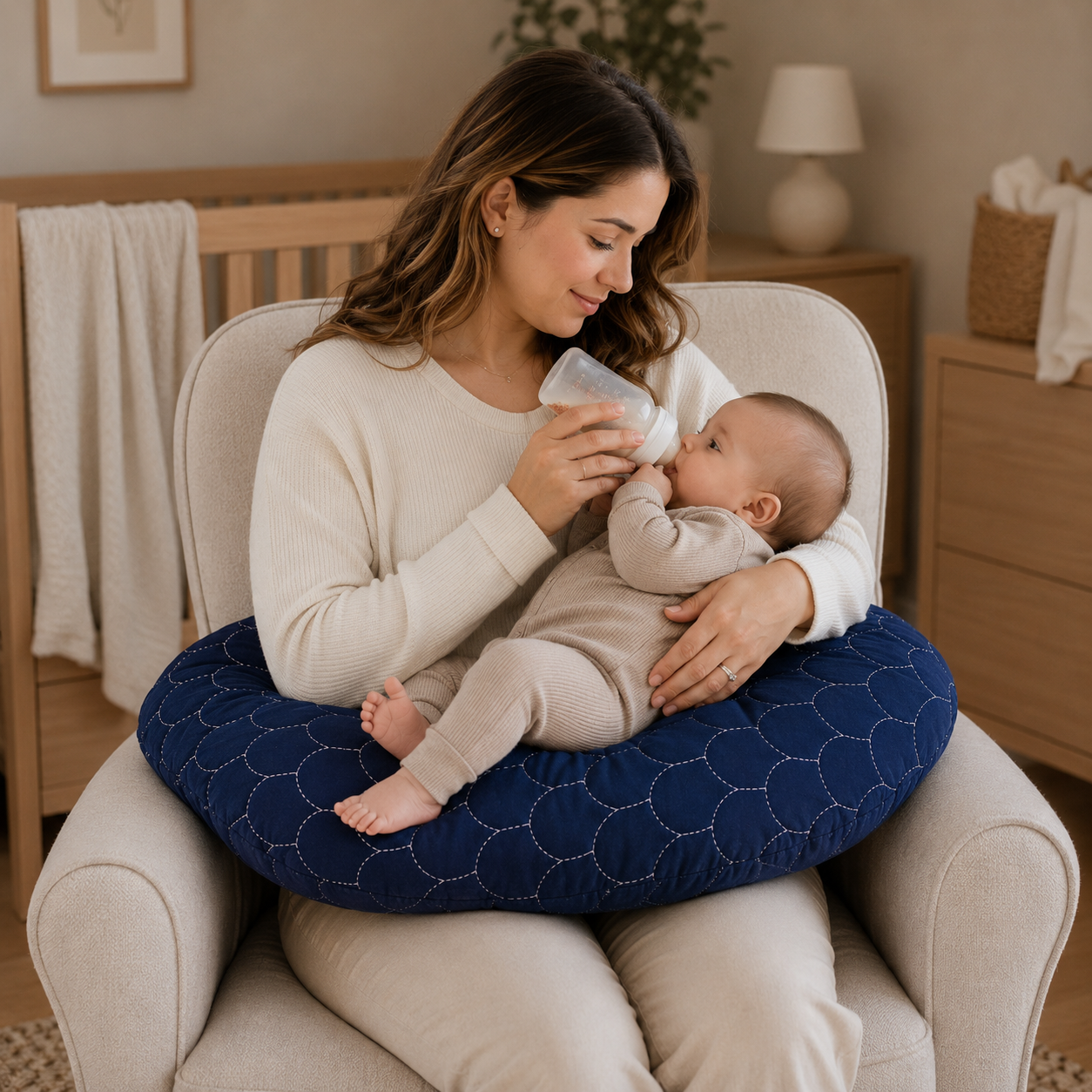 Premium Baby Feeding Pillow for Breastfeeding & Bottle Feeding – Soft, Ergonomic Nursing Support Cushion for Newborns and Infants