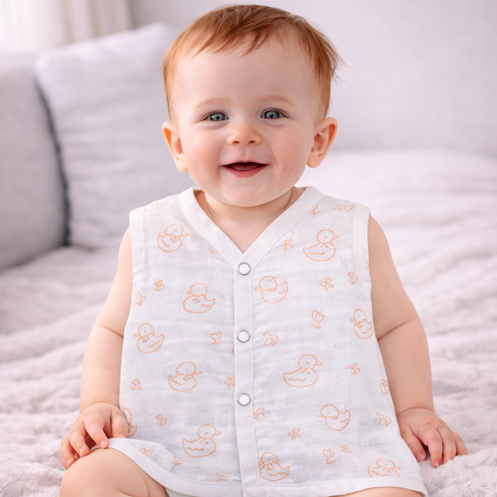 Muslin Button Type Jablas | Muslin Front Button Top For Babies