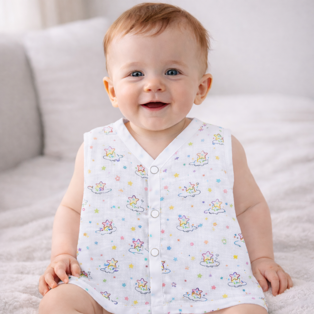 Muslin Button Type Jablas | Muslin Front Button Top For Babies