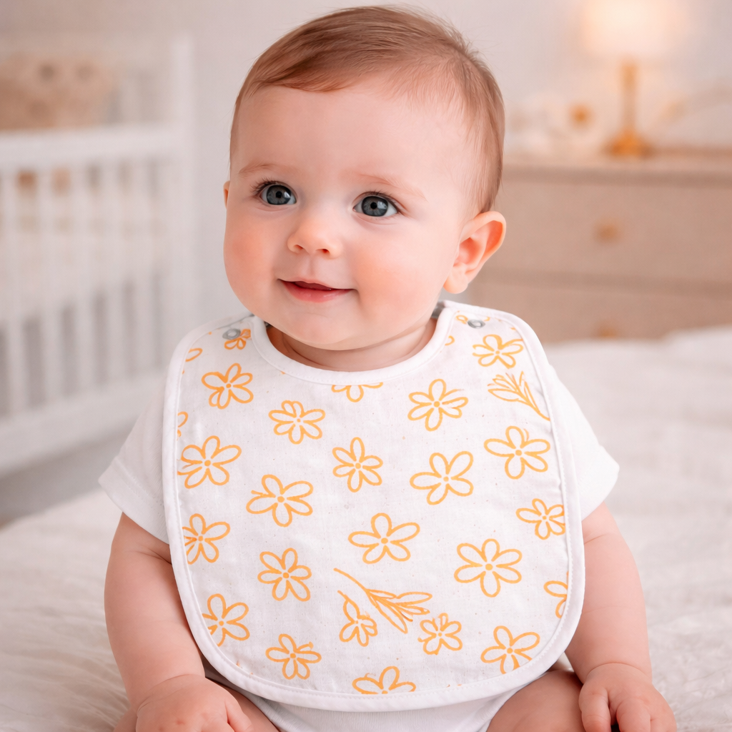 Baby Bibs | Soft Muslin Feeding Bib for Newborns & Infants | Absorbent & Comfortable Baby Feeding Essential