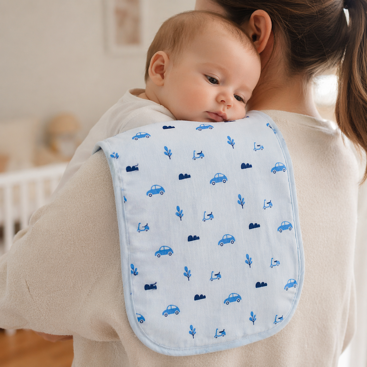 Baby Burp Cloths | Soft & Absorbent Cotton Burp Cloth for Newborns & Infants | Gentle Feeding Essential