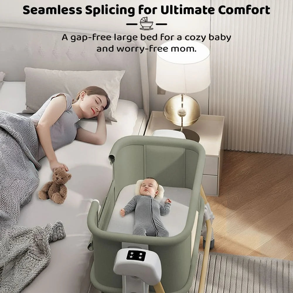 StarAndDaisy Deluxe 4-in-1 Electric Baby Swing Cradle with Adjustable Height | Automatic Baby Swing, Bedside Bassinet & Playpen | Newborn Baby Crib
