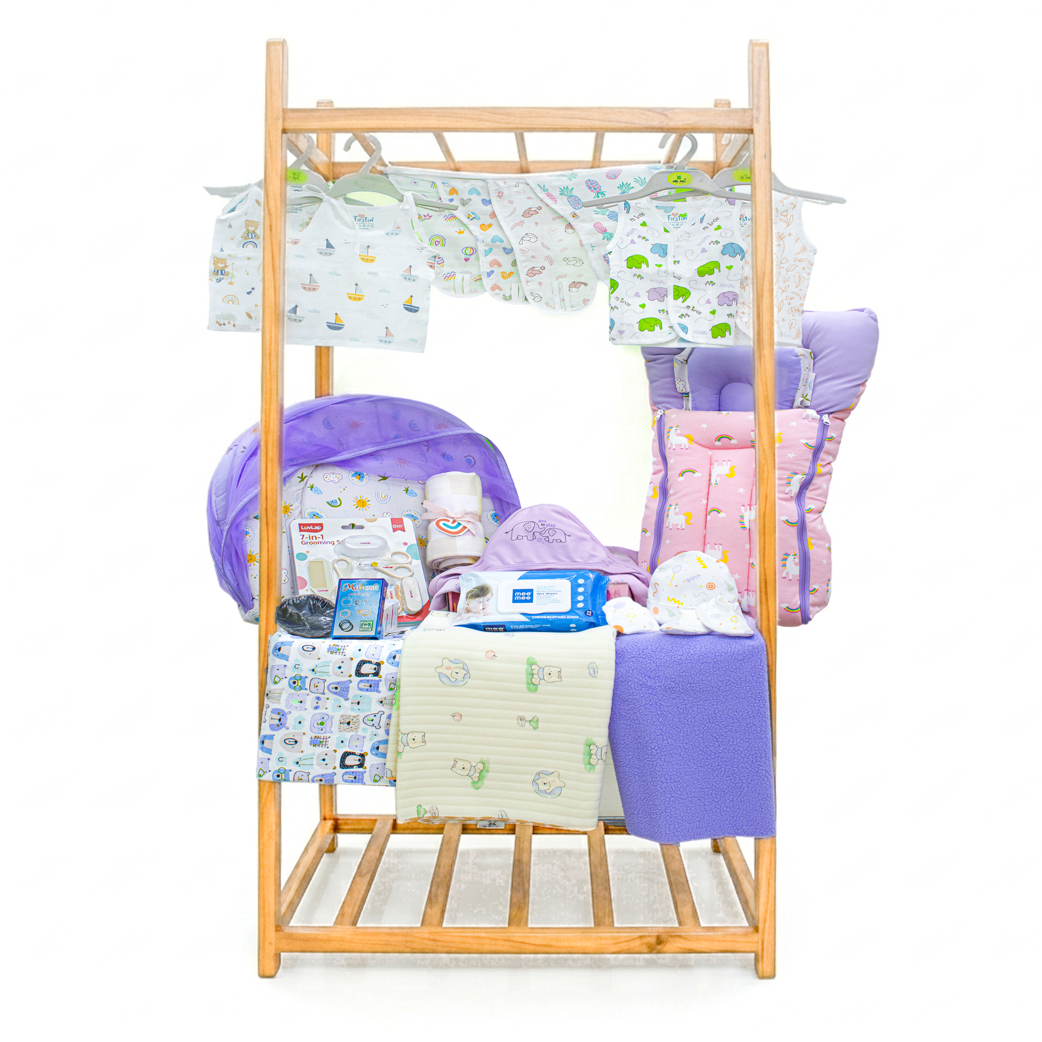 Newborn Baby Combo Kit (20 Items) – Complete Essentials Set with Carry Bed, Blanket, Swaddle, Grooming Kit & More