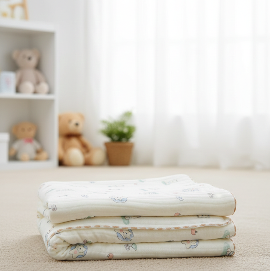 Organic 100% Cotton Baby Muslin Blanket Cloth | Ultra-Soft & Breathable | 85×85 cm | Newborn–12 Months (Copy) babee D