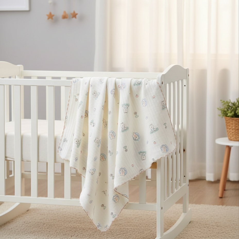Organic 100% Cotton Baby Muslin Blanket Cloth | Ultra-Soft & Breathable | 85×85 cm | Newborn–12 Months (Copy) babee D