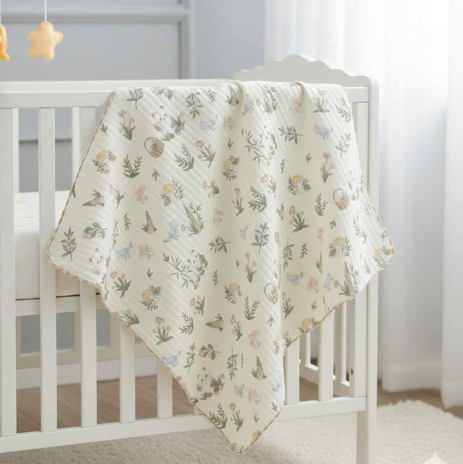 Organic 100% Cotton Baby Muslin Blanket Cloth | Ultra-Soft & Breathable | 85×85 cm | Newborn–12 Months babee D