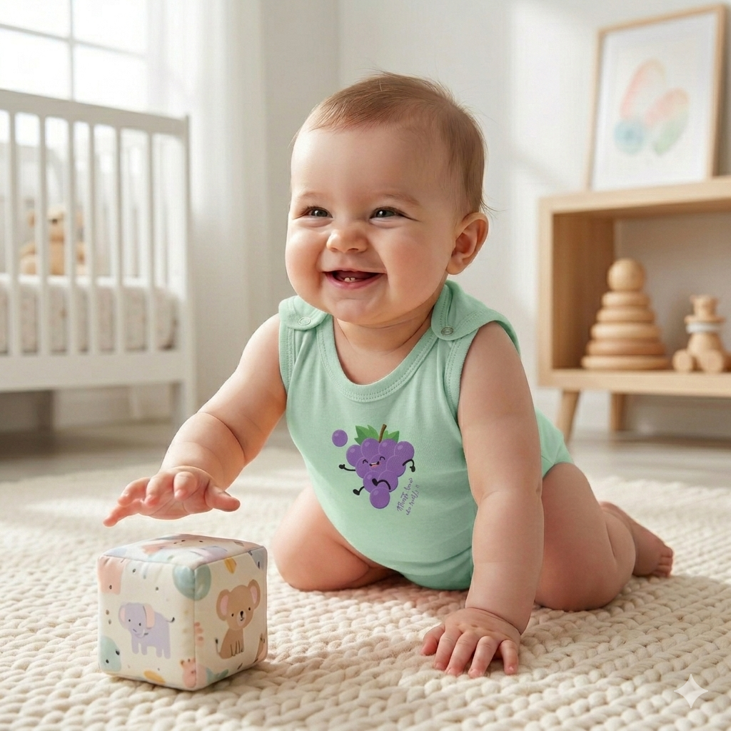 Shoulder Button Jablas for Baby | 100% Organic Cotton Front Open Top for Newborns & Infants | Soft & Breathable Baby Wear