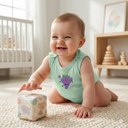 Shoulder Button Jablas for Baby | 100% Organic Cotton Front Open Top for Newborns & Infants | Soft & Breathable Baby Wear