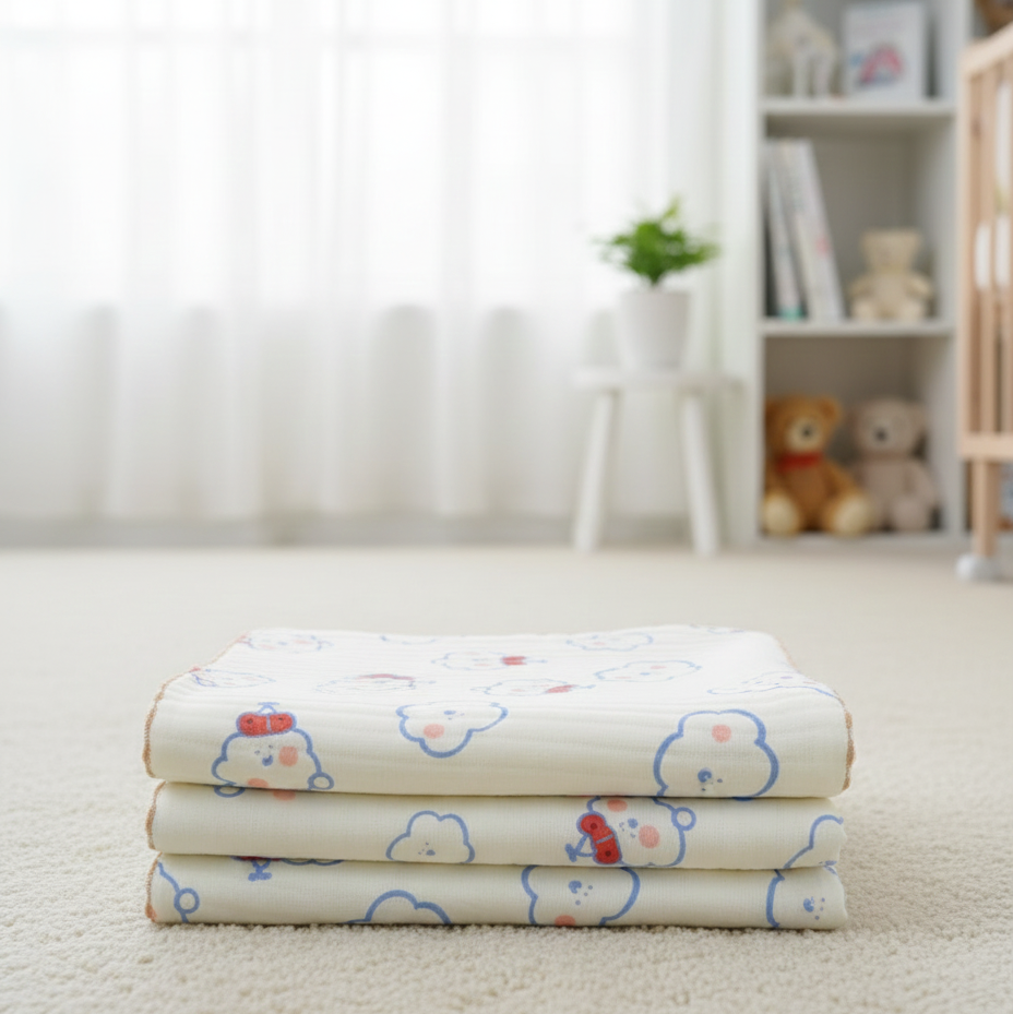 Organic 100% Cotton Baby Muslin Blanket Cloth | Ultra-Soft & Breathable | 85×85 cm | Newborn–12 Months (Copy) (Copy) babee D