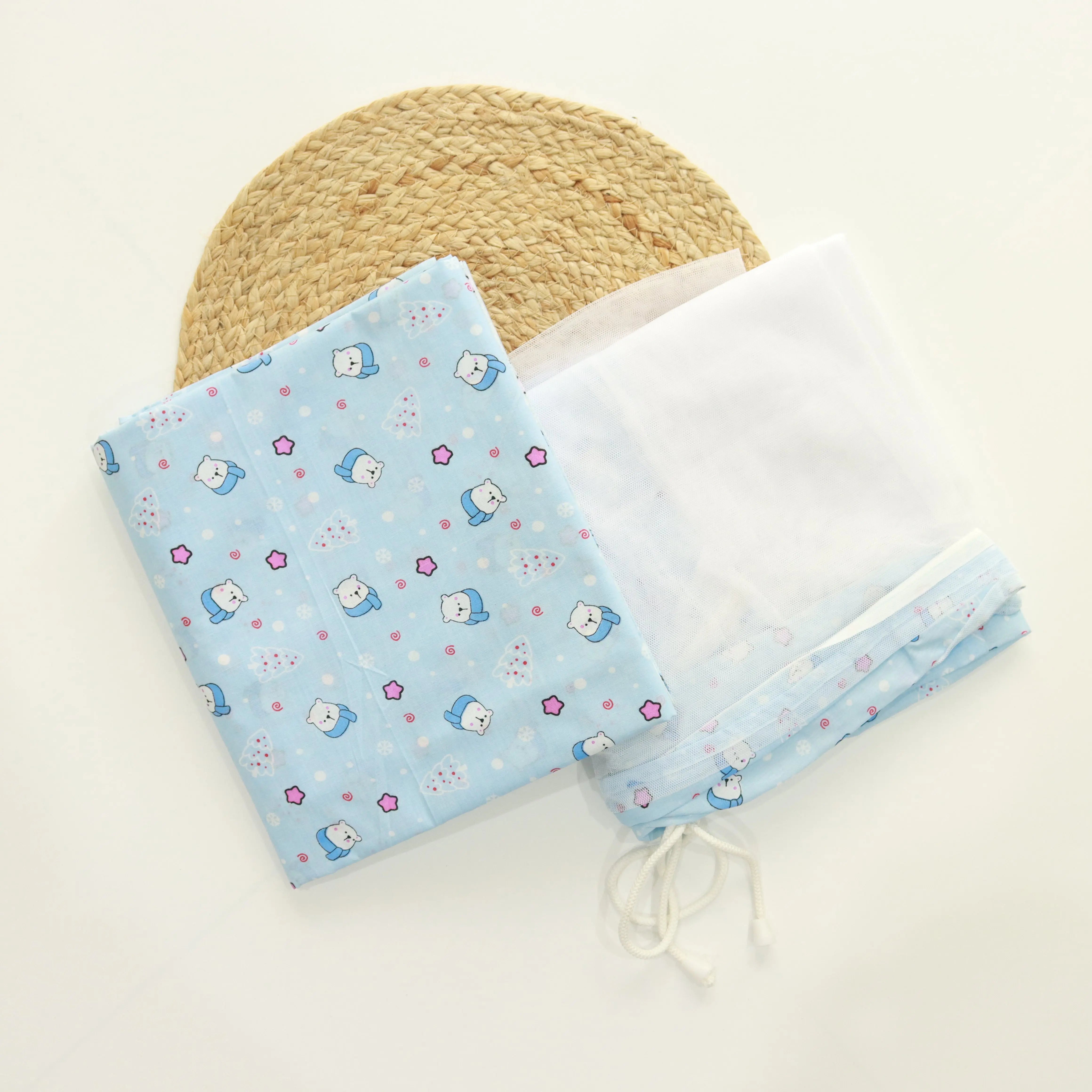 Thottil Cradle Cloth with Mosquito Net with Side Zip ( 3 Metres) babee D