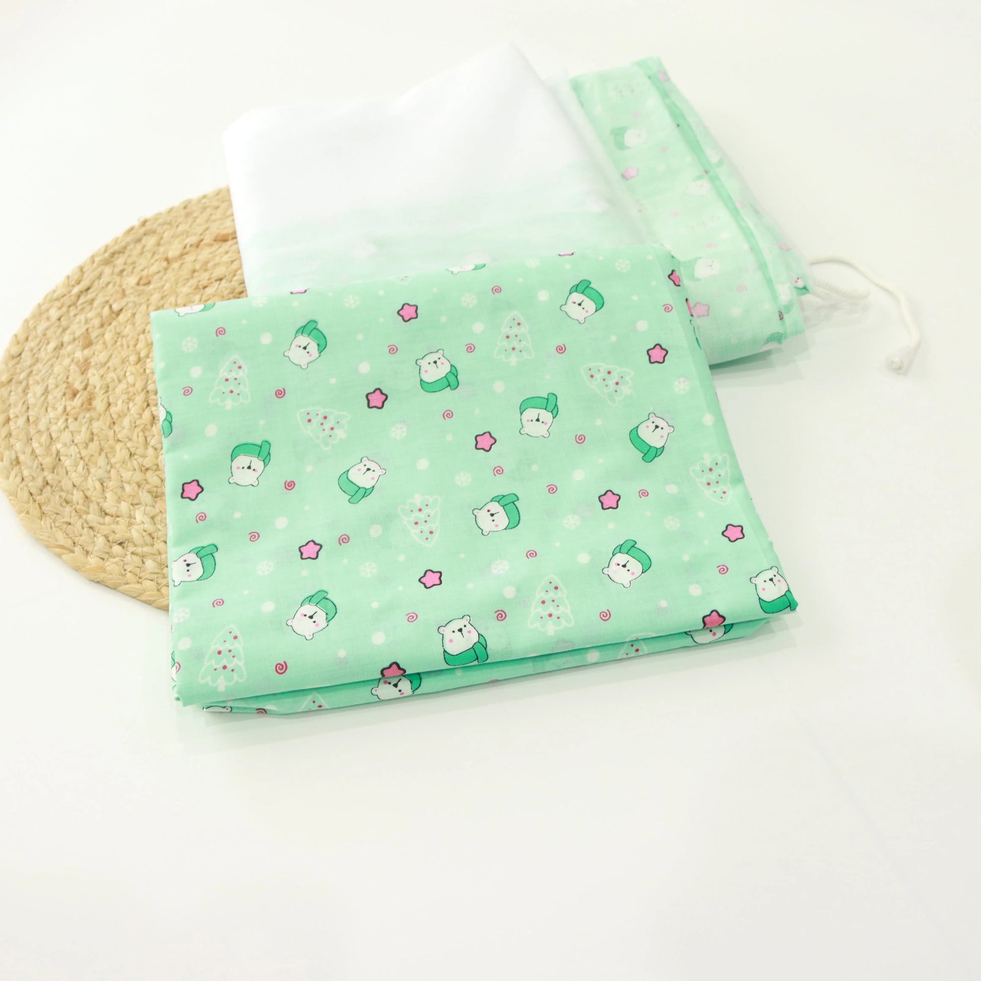 Thottil Cradle Cloth with Mosquito Net with Side Zip ( 3 Metres) babee D