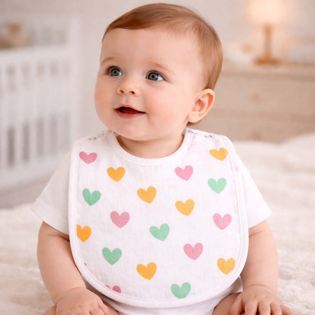 Baby Bibs | Soft Muslin Feeding Bib for Newborns & Infants | Absorbent & Comfortable Baby Feeding Essential