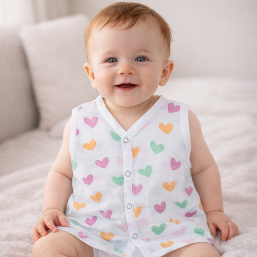 Muslin Button Type Jablas | Muslin Front Button Top For Babies