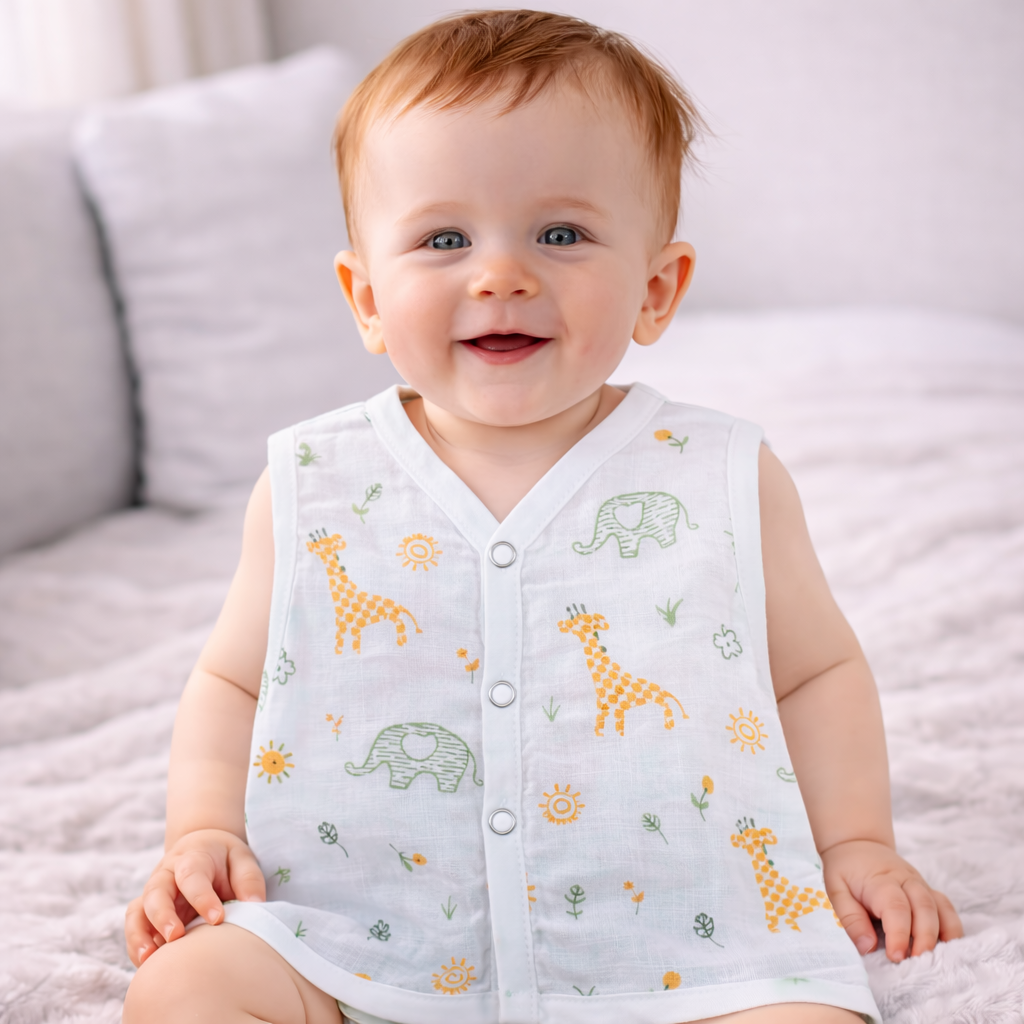 Muslin Button Type Jablas | Muslin Front Button Top For Babies