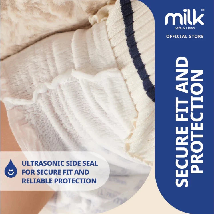 MILK Safe & Clean Baby Diapers Flexi Tape L | Pack of 36 | Soft, Leak-Proof Disposable Diapers for Newborn Babies