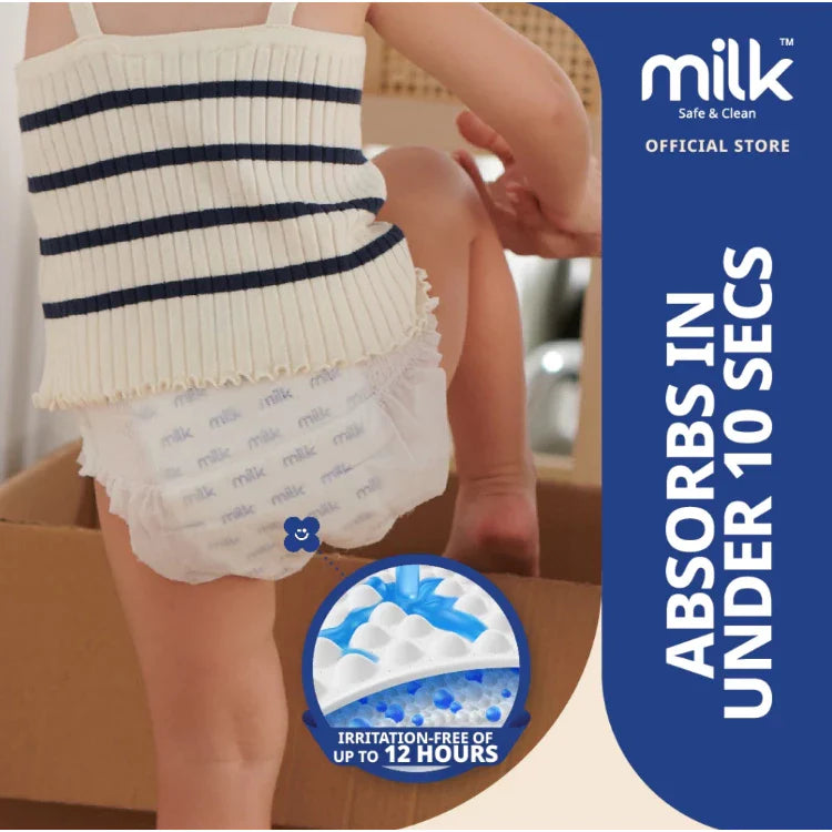 MILK Safe & Clean Baby Diapers Flexi Tape L | Pack of 36 | Soft, Leak-Proof Disposable Diapers for Newborn Babies