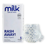 MILK Safe & Clean Baby Diapers Flexi Tape S | Pack of 48 | Soft, Leak-Proof Disposable Diapers for Newborn Babies