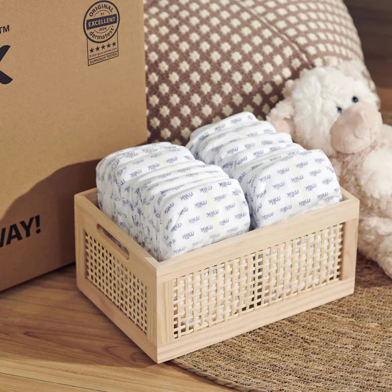 MILK Safe & Clean Baby Diapers Flexi Tape S | Pack of 48 | Soft, Leak-Proof Disposable Diapers for Newborn Babies