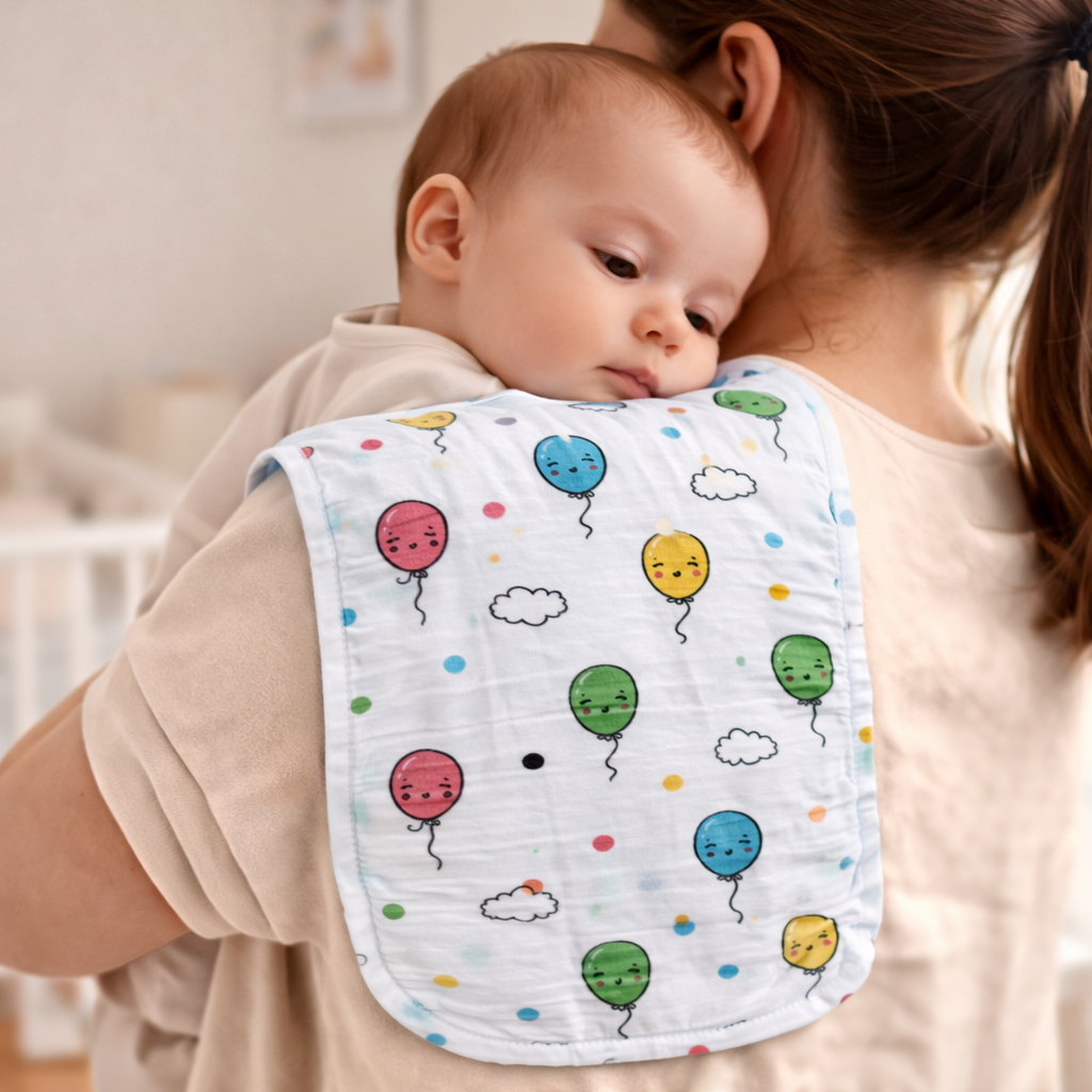 Baby Burp Cloths | Soft & Absorbent Cotton Burp Cloth for Newborns & Infants | Gentle Feeding Essential