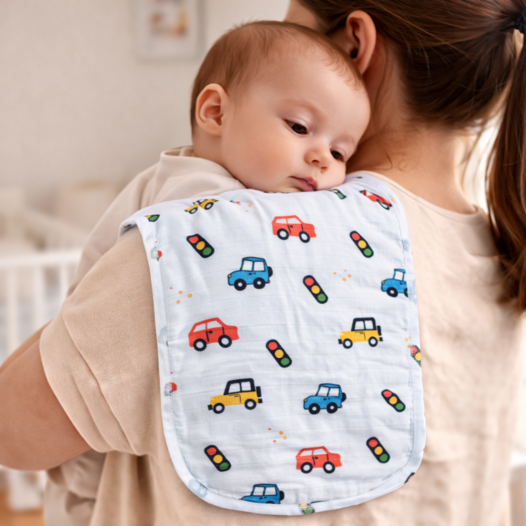 Baby Burp Cloths | Soft & Absorbent Cotton Burp Cloth for Newborns & Infants | Gentle Feeding Essential