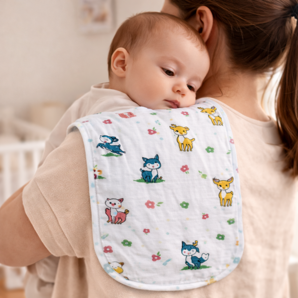 Baby Burp Cloths | Soft & Absorbent Cotton Burp Cloth for Newborns & Infants | Gentle Feeding Essential