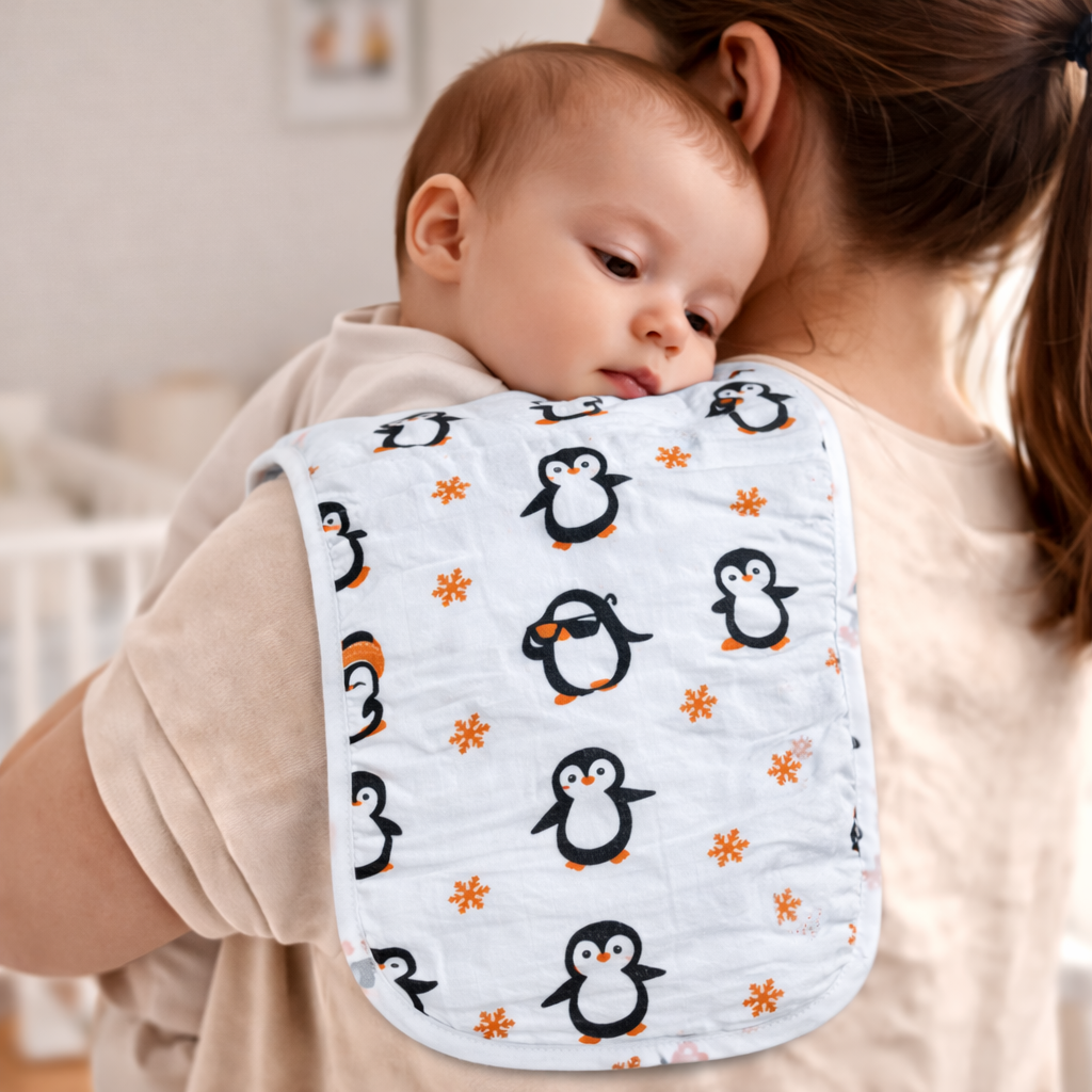 Baby Burp Cloths | Soft & Absorbent Cotton Burp Cloth for Newborns & Infants | Gentle Feeding Essential