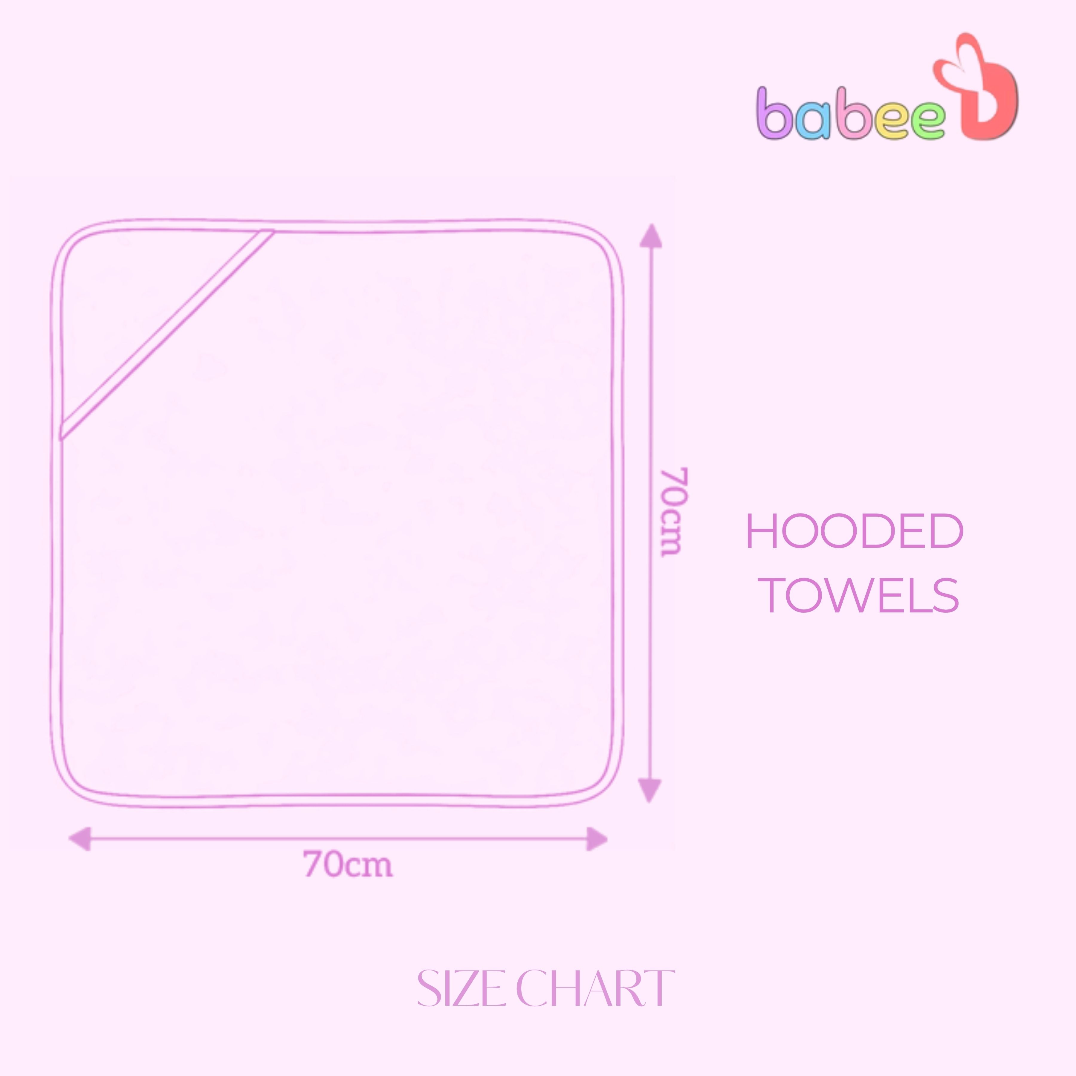 Baby Hooded Towel Cotton 70x70 cm – Soft & Absorbent Newborn Bath Towel with Hood | Gentle, Skin-Friendly & Quick Dry