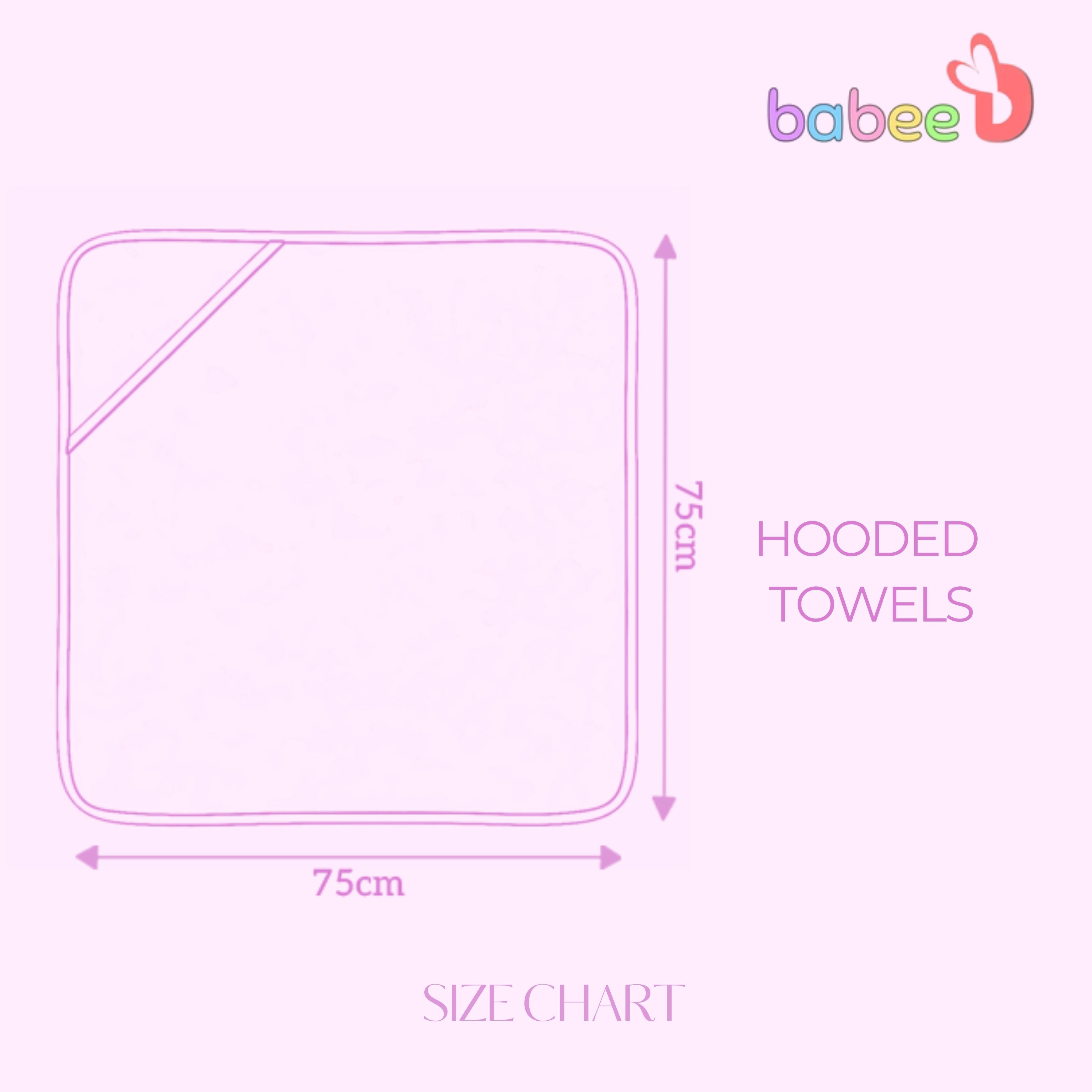 Muslin Baby Hooded Towel 75x75 cm – Ultra Soft Cotton Muslin Newborn Bath Towel with Hood | Lightweight, Breathable & Gentle