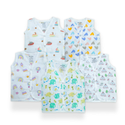 First Step Collection Muslin Button Jabla for Newborn Baby – Soft Breathable Cotton Front Button Top (Combo of 5))