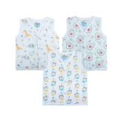 Muslin Button Jablas for Newborn Baby(First In Collection) – 100% Soft Cotton Front Button Top (Combo Pack of 3, Assorted Prints &Colors)