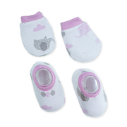 Baby Booties and Mittens Set | Soft Cotton Booties & Scratch Mittens for Newborns | Comfortable Baby Essentials