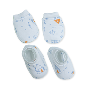 Baby Booties and Mittens Set | Soft Cotton Booties & Scratch Mittens for Newborns | Comfortable Baby Essentials
