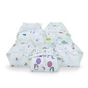 Printed Muslin Cotton Nappies  – Soft, Breathable & Reusable Washable Langot (Combo of 5, Assorted Prints)