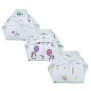 Printed Muslin Cotton Baby Nappies – Soft, Breathable & Reusable Washable Langot for Newborns & Infants (Combo Pack of 3, Assorted Prints)