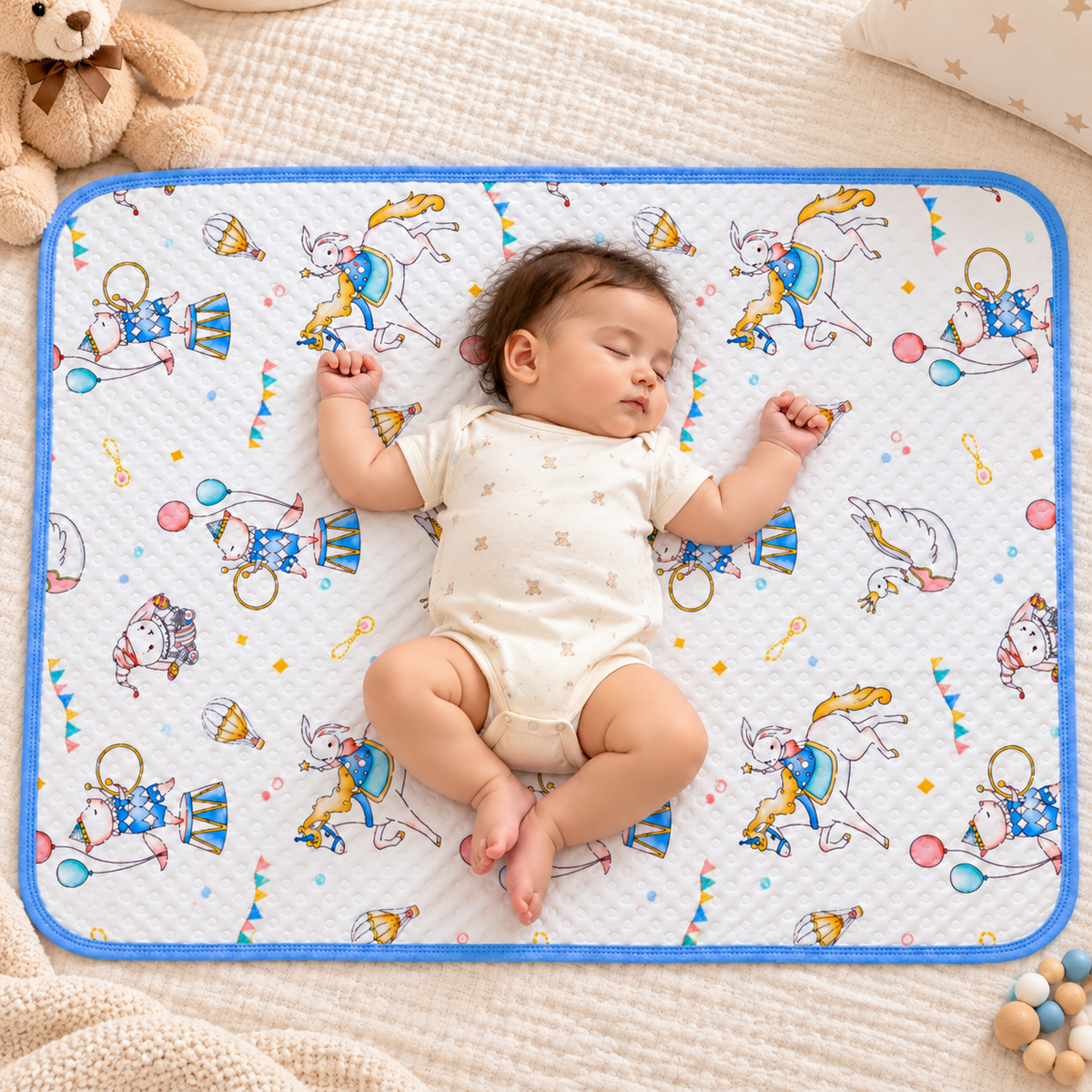 Baby Dry Sheet Waterproof Cotton Mattress Protector for Newborns & Kids | Soft Baby Bed Protector with Cute Printed Design