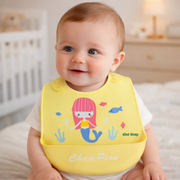 Silicone Baby Bib | Waterproof Soft Silicone Feeding Bib with Food Catcher | Easy Clean Bib for Babies & Toddlers