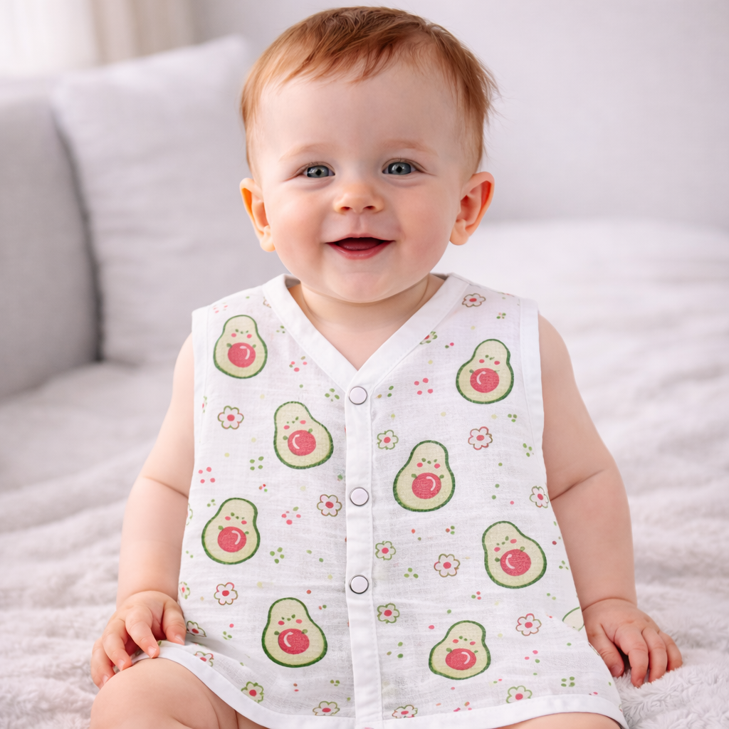 Muslin Button Type Jablas | Muslin Front Button Top For Babies