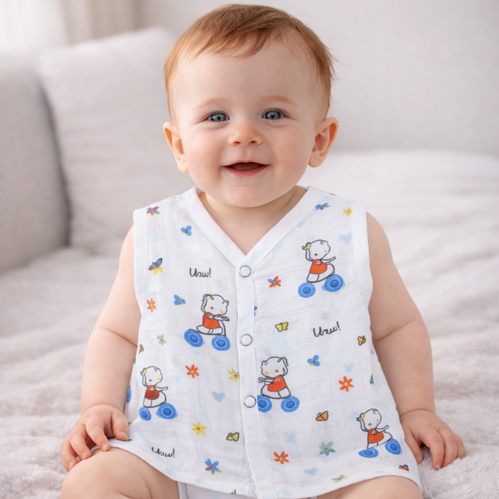 Muslin Button Type Jablas | Muslin Front Button Top For Babies