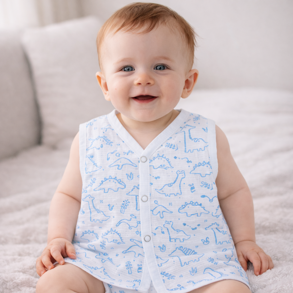 Muslin Button Type Jablas | Muslin Front Button Top For Babies