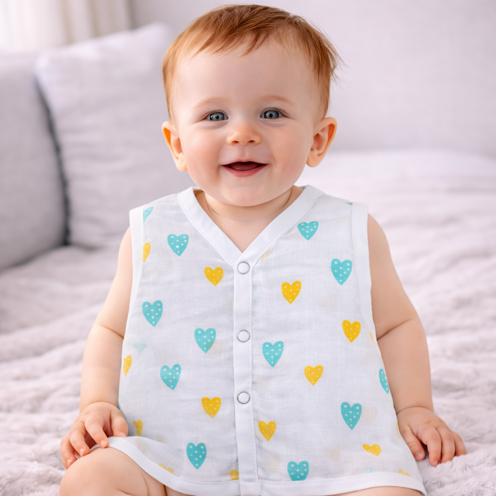 Muslin Button Type Jablas | Muslin Front Button Top For Babies