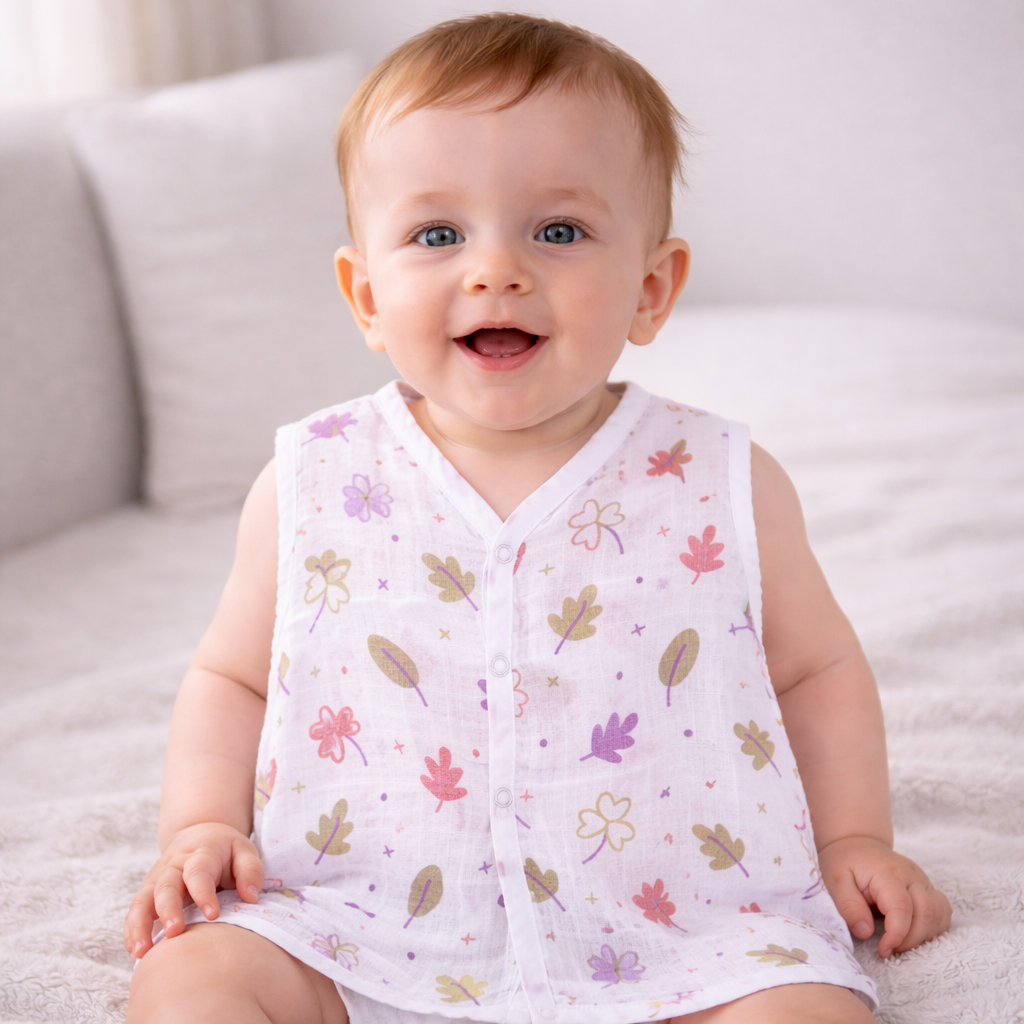 Muslin Button Type Jablas | Muslin Front Button Top For Babies