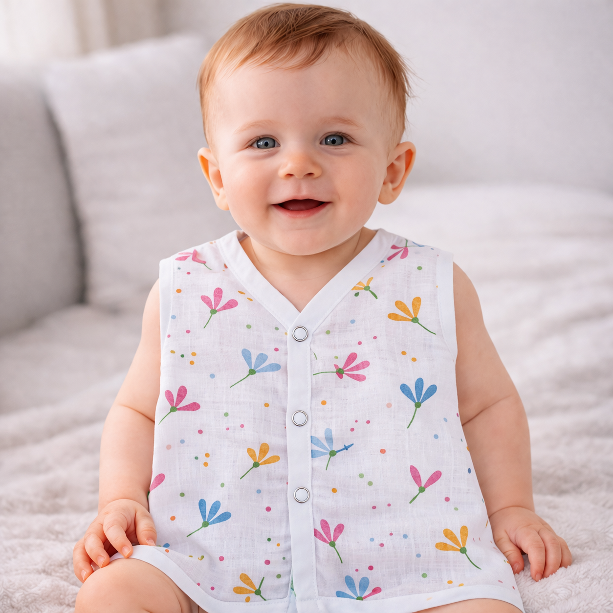 Muslin Button Type Jablas | Muslin Front Button Top For Babies