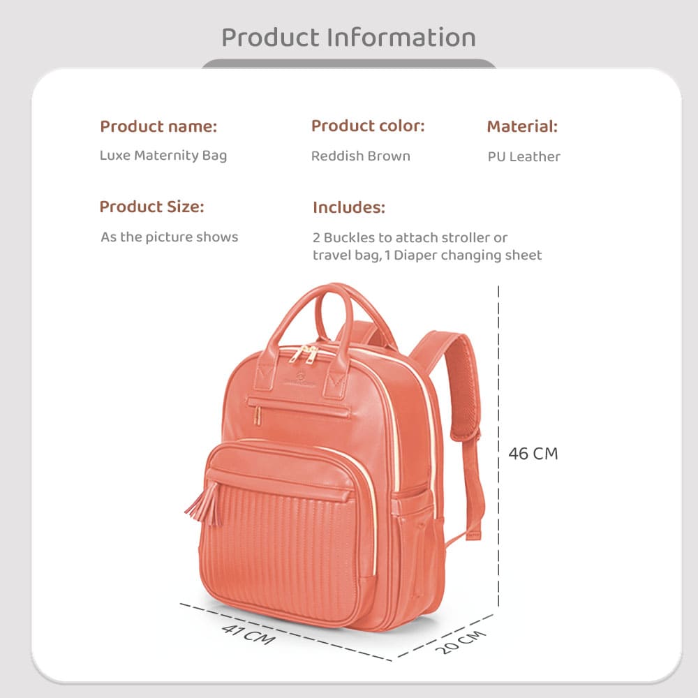 StarAndDaisy PU leather Baby Diaper Bag, Insulated Pockets, Multiple Compartments, And Large Storage Capacity – Luxe